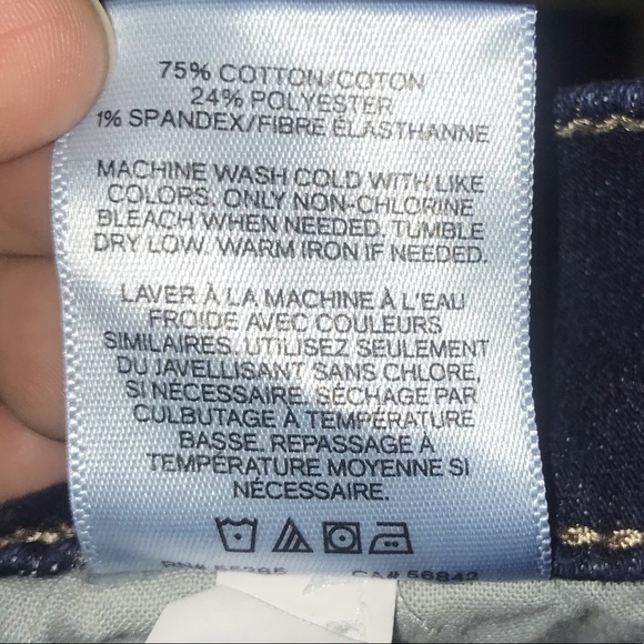 Mid Rise Floral Embroidered Dark Jean Leggings - Picture 7 of 12